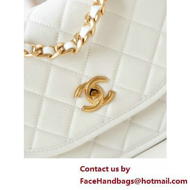 Chanel Calfskin  &  Gold-Tone Metal Small Messenger Bag AS4850 White 2025